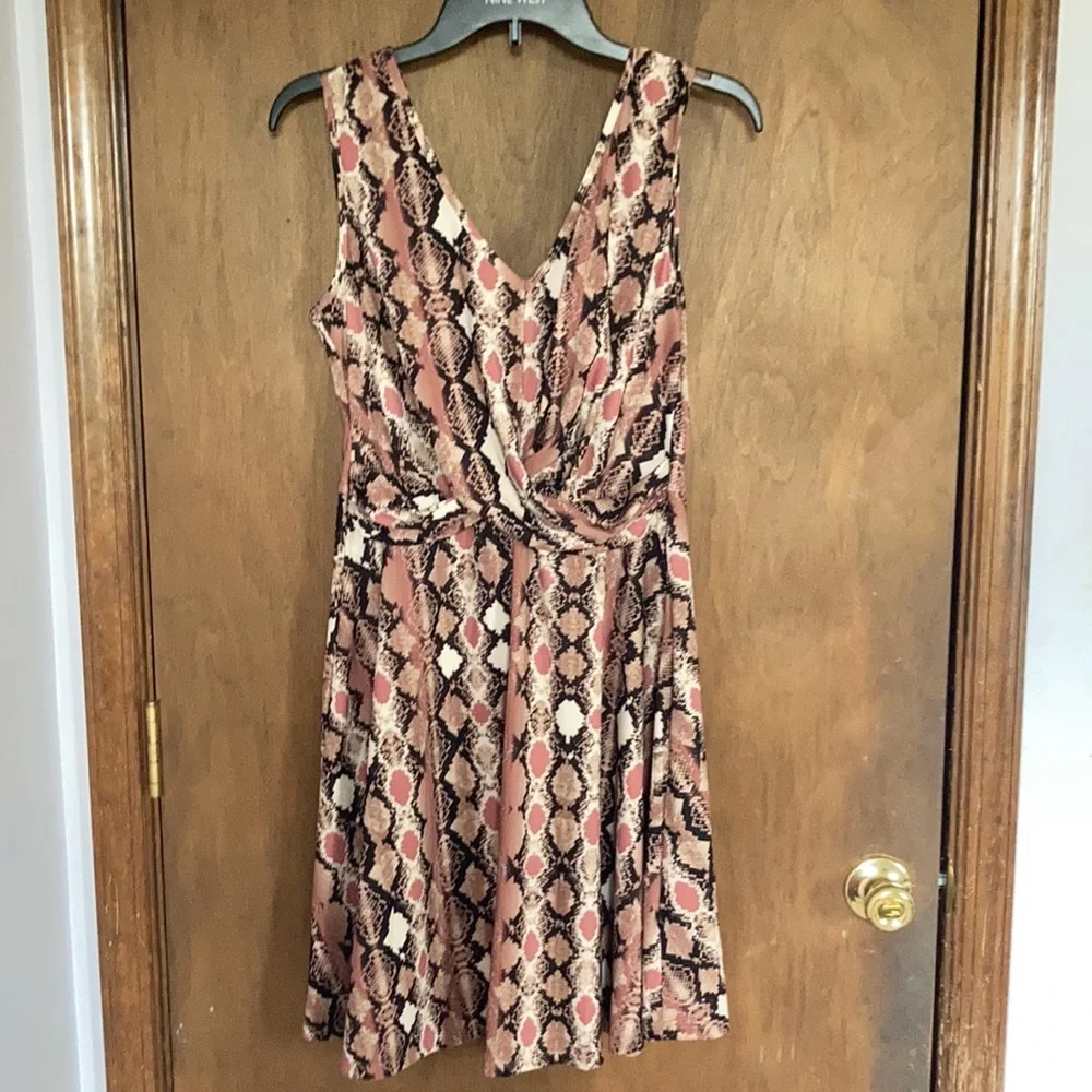 Candie’s python print animal print fit & flare dress w stretch L jr - Picture 10 of 15